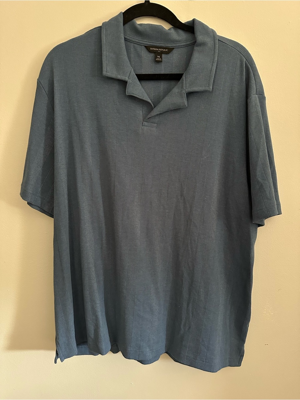 Banana Republic Men's Blue Short-Sleeve Polo Shirt